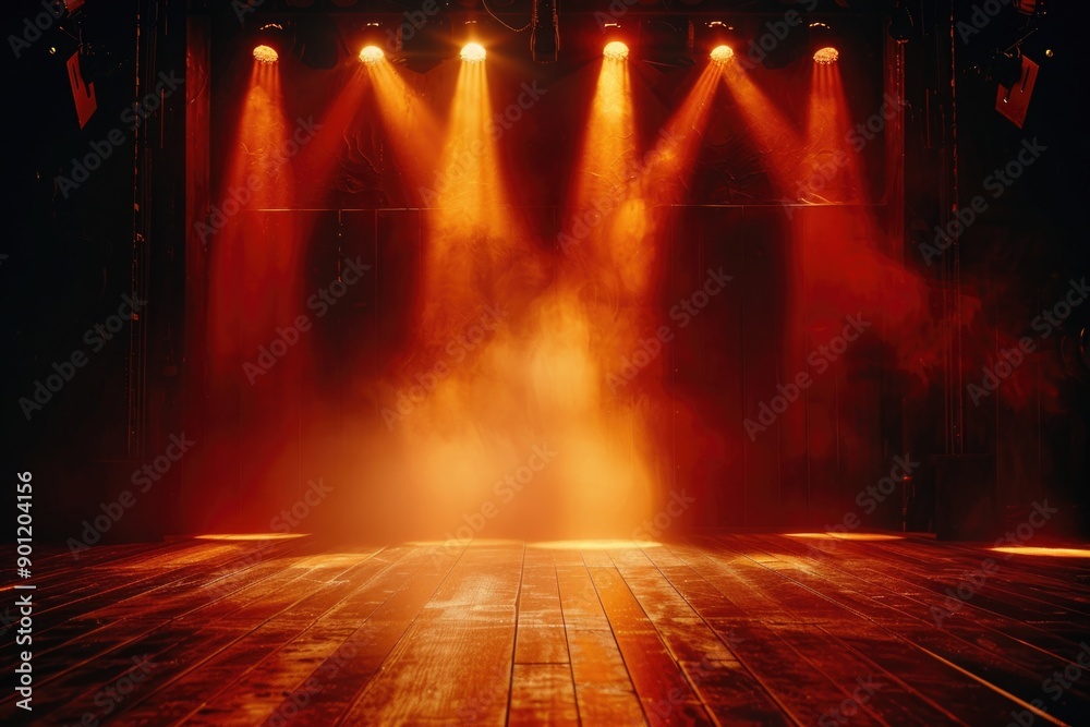 Naklejka premium Stage with bright lights