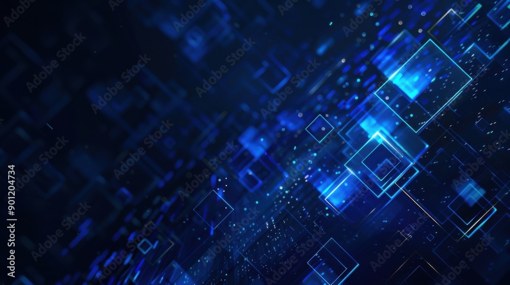 Dark Blue Technology Background. Visionary Concept of Power and Tech in Artistic Design Dark Blue Technology Background. Visionary Concept of Power and Tech in Artistic Design