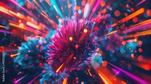 abstract neon burst Neon Explosion front view Abstract neon light explosion futuristic tone colored pastel