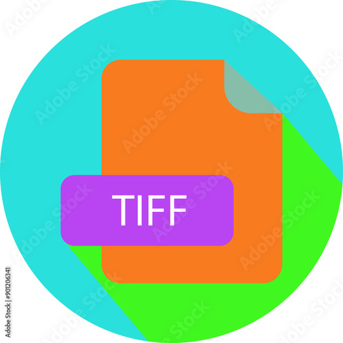 TIFF file extension icon rounded corners and deep color
