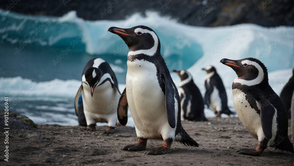 Obraz premium penguin on the rocks