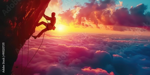 Man Climbing Mountain
