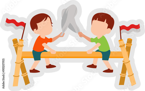 Pillow Fight Competition Sticker