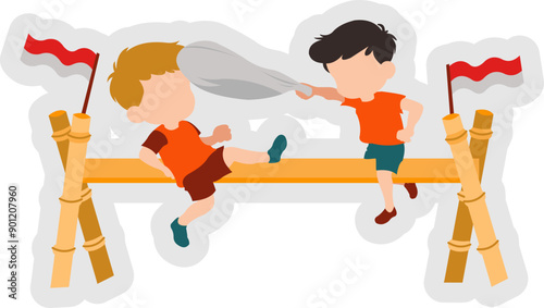 Pillow Fight Competition Sticker