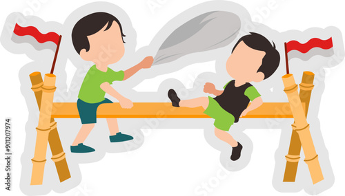 Pillow Fight Competition Sticker