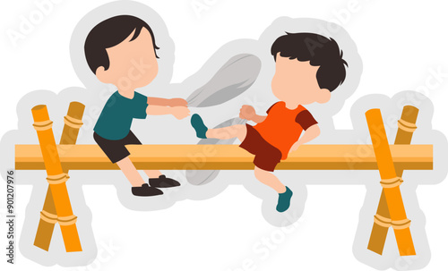 Pillow Fight Competition Sticker