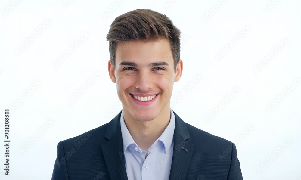 Portrait of a smiling young businessman looking at camera isolated on white background Portrait of a smiling young businessman looking at camera isolated on white background