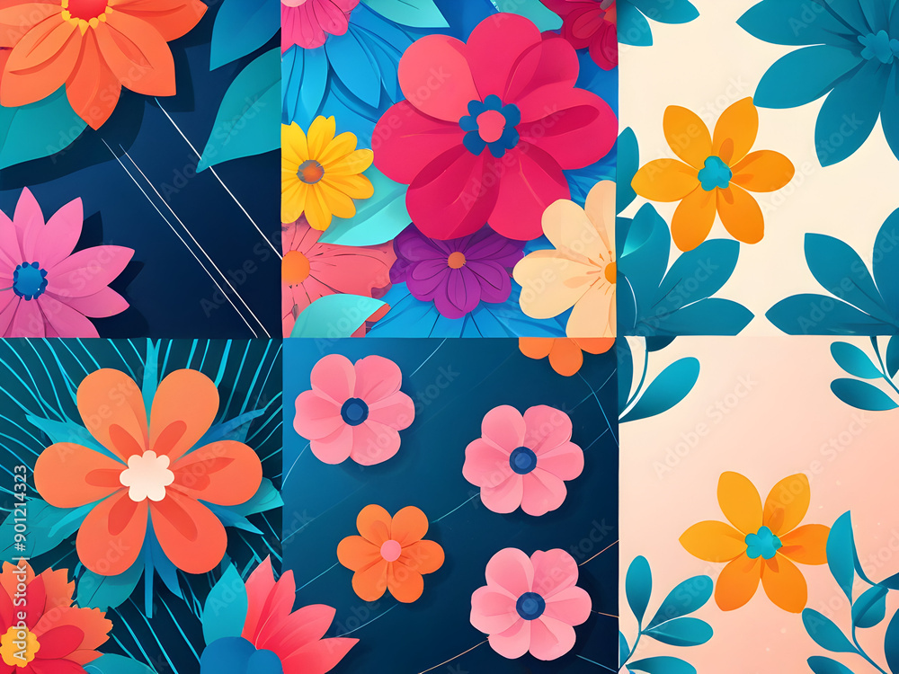 seamless pattern with flowers,Ai generated seamless pattern with flowers,Ai generated