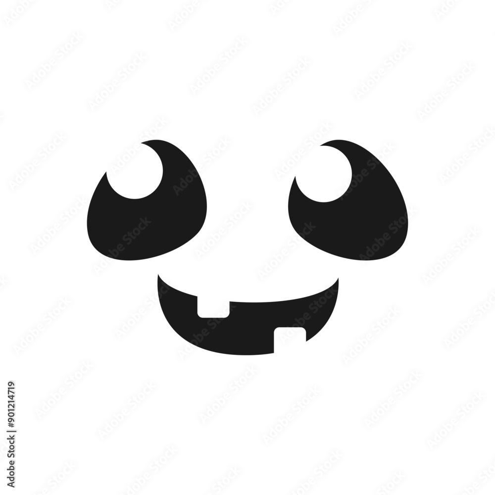 Cute Happy Monster Face, Jack O Lantern Halloween Pumpkin Icon Silhouette. Scary Funny Evil Facial Expression Simple Design Element. Creepy Horror Illustrations. Cute Happy Monster Face, Jack O Lantern Halloween Pumpkin Icon Silhouette. Scary Funny Evil Facial Expression Simple Design Element. Creepy Horror Illustrations.