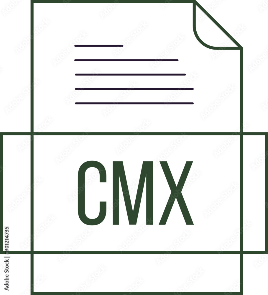 CMX File icon crisp thick outline sharp corners CMX File icon crisp thick outline sharp corners