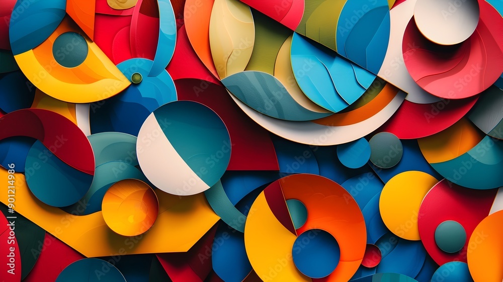 Vibrant Geometric Abstract Shapes Composition with Contrasting Vibrant Colors and Patterns Vibrant Geometric Abstract Shapes Composition with Contrasting Vibrant Colors and Patterns
