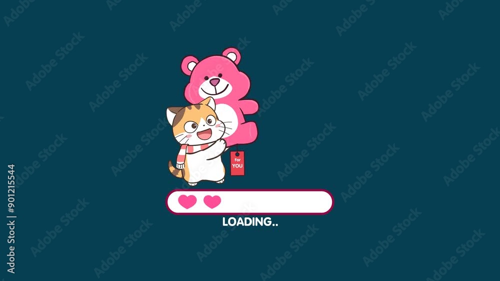 Loading Cartoon Animation Video on Blue and Green Screen Background ...