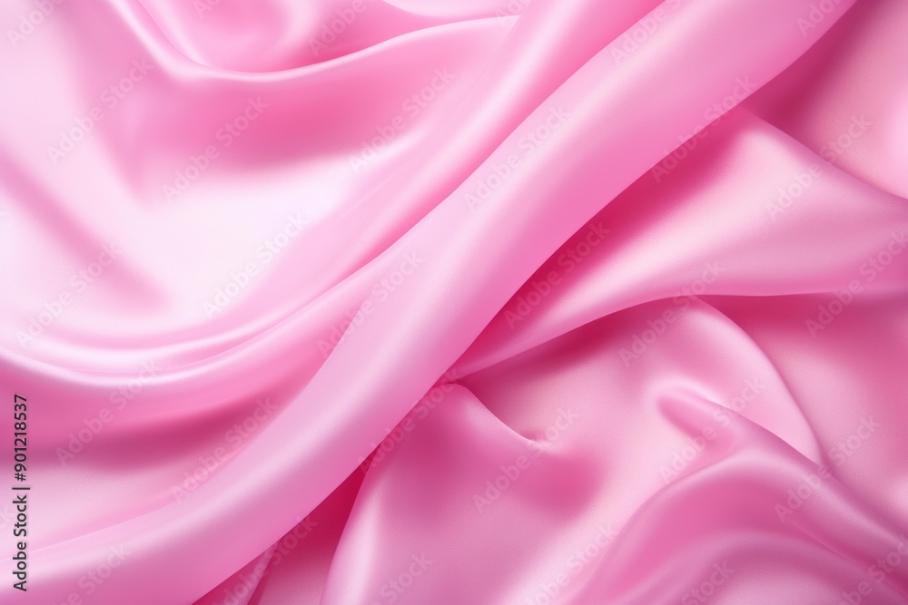 Fototapeta premium Close-up of luxurious smooth pink satin cloth with delicate folds