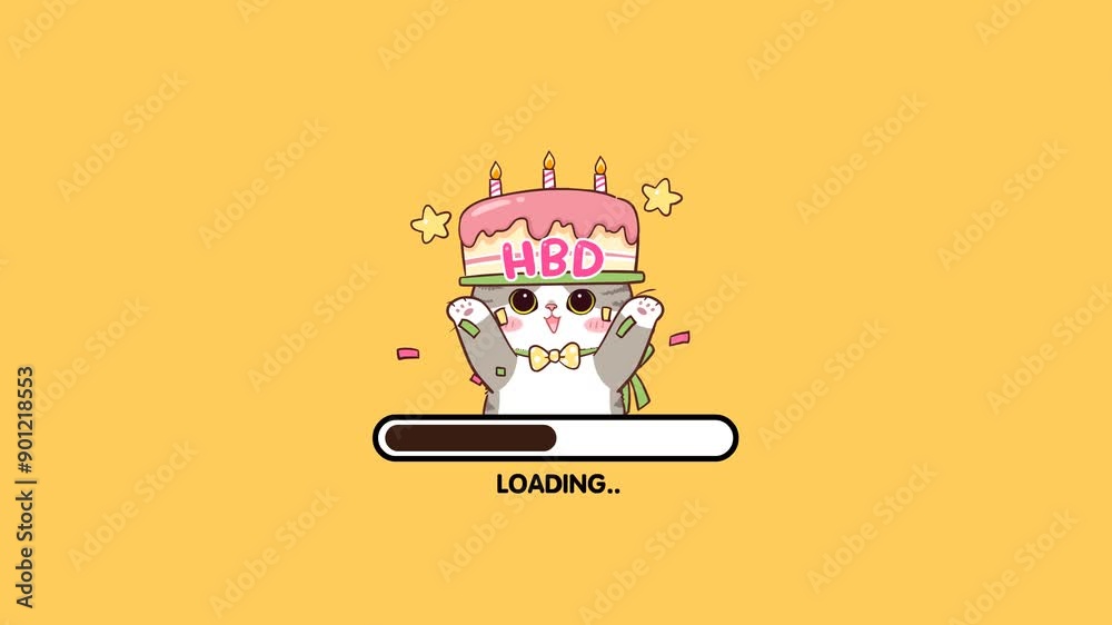 Loading Cartoon Animation Video On Yellow And Green Screen Background Loading Cartoon Animation Video On Yellow And Green Screen Background