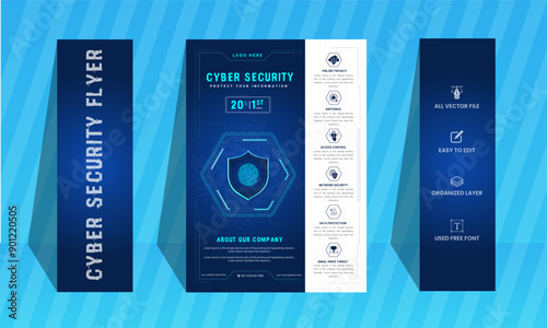 Cyber security flyer design template,advance Cyber security flyer.