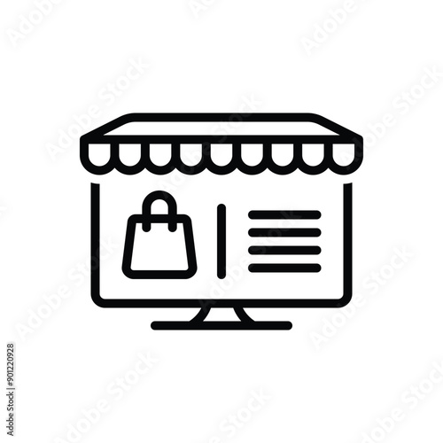 Black line icon for e commerce website