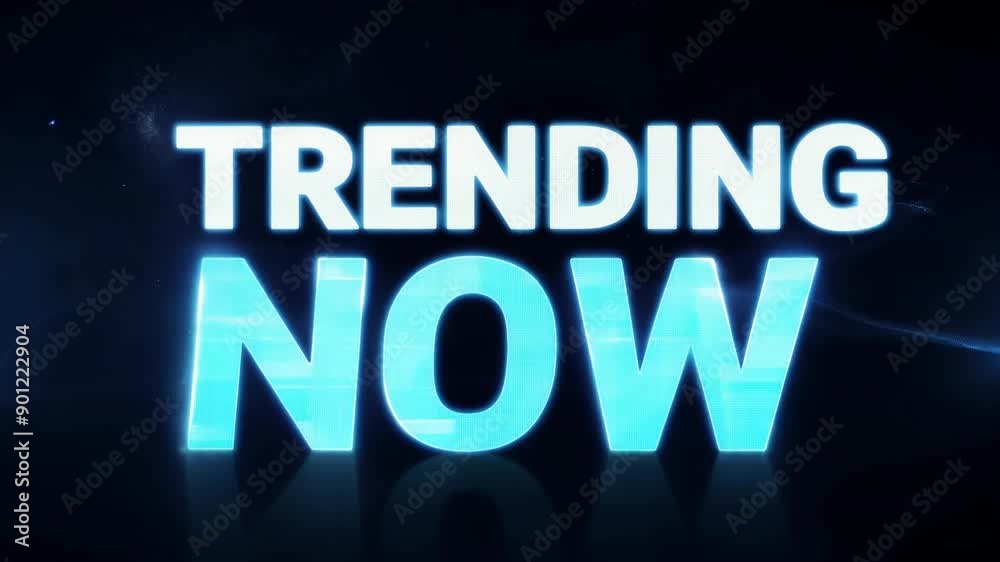 Trending Now text on a dark background, ideal for themes of current events, social media, and popular trends Trending Now text on a dark background, ideal for themes of current events, social media, and popular trends