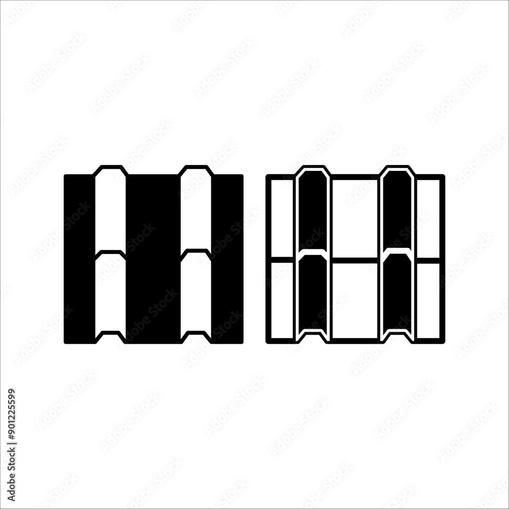 House roof icons set. Collection of outline vector icons of house roof for web design isolated on black and white background. House roof icons set. Collection of outline vector icons of house roof for web design isolated on black and white background.