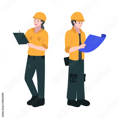 Construction Worker Engineer Character