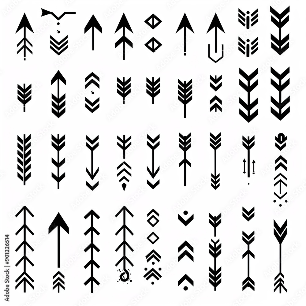 Fototapeta premium Arrows big black set icons, arrow icon, modern simple arrows, arrow vector collection cursor.illustration