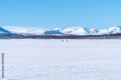 winter landscape around Lake Kilpisjärvi finland