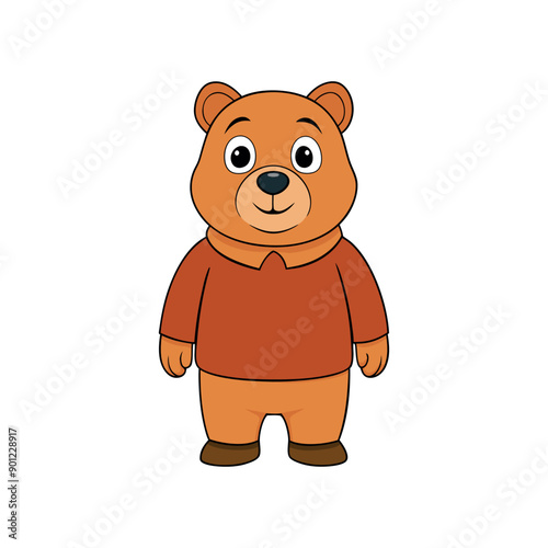 Vector cartoon Bear Clipart illustration On a White Background