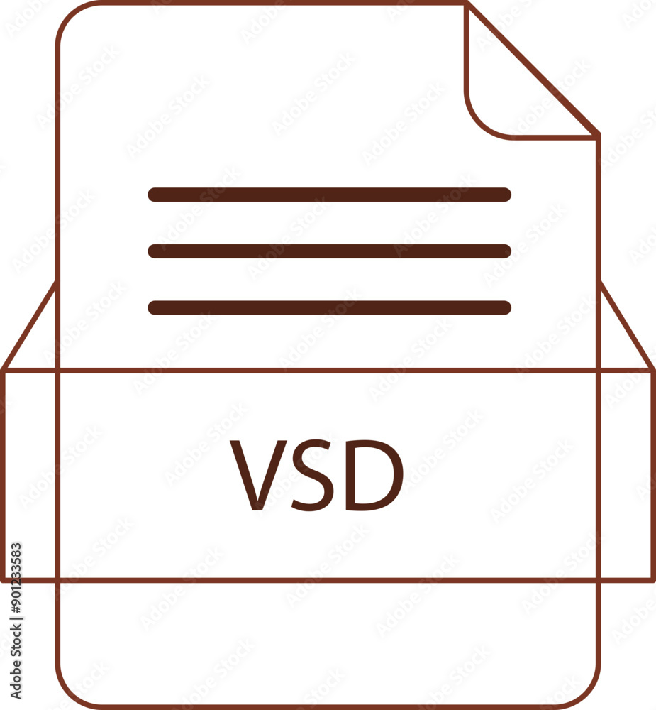 VSD File icon black outline VSD File icon black outline