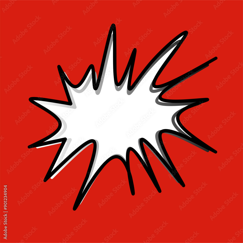Speech bubble with red background Speech bubble with red background