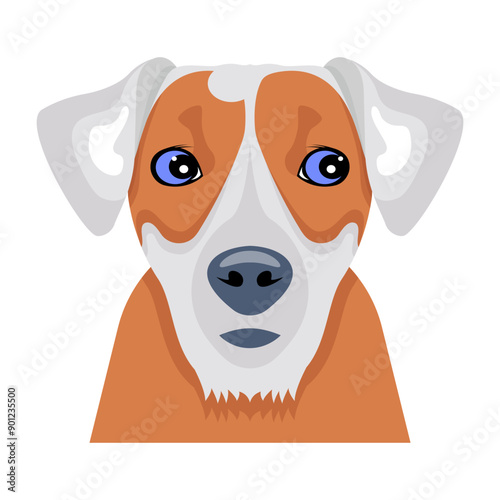 A flat style vector of jack russell dog 

