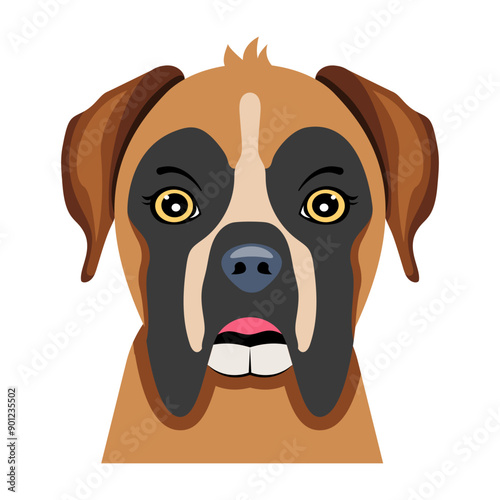 An icon of boxer dog in flat style 

