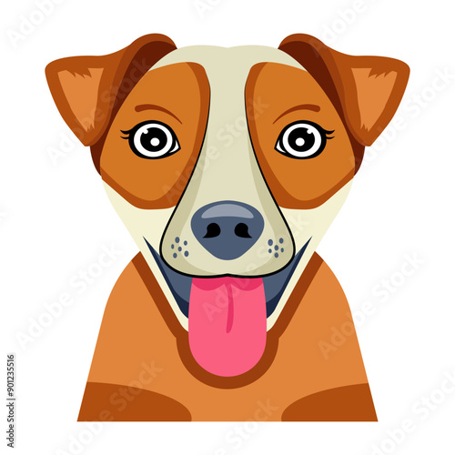 A flat style icon of terrier face 

