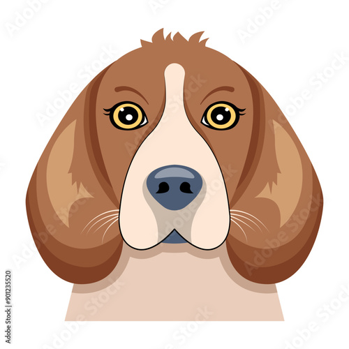 A flat style vector of basset dog 

