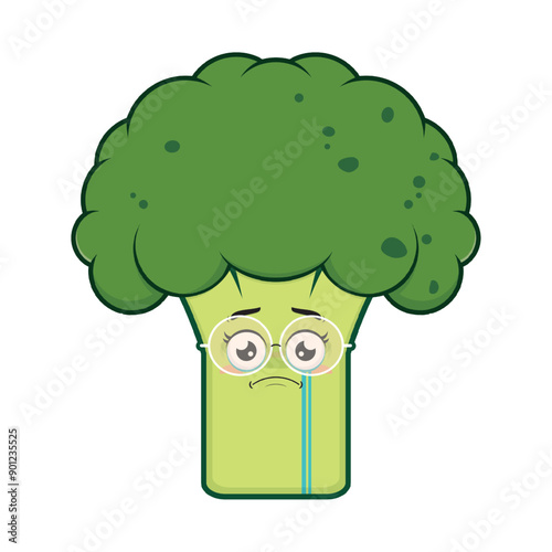broccoli crying face cartoon cute