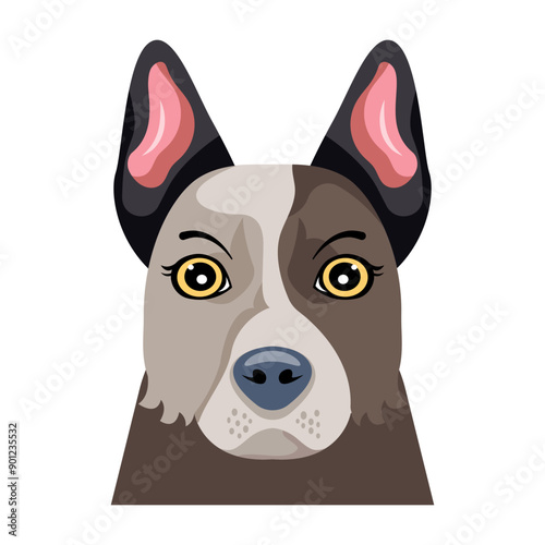 A flat vector of cattle dog 

