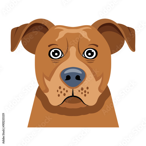An icon of bulldog in flat style 

