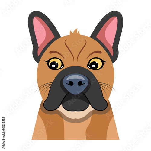 A flat icon of french bulldog

