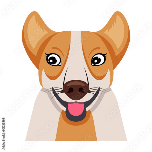 Flat style vector of welsh corgi 

