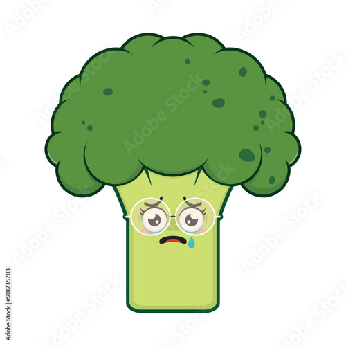 broccoli scared face cartoon cute