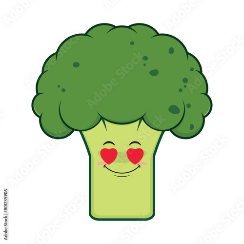broccoli love face cartoon cute