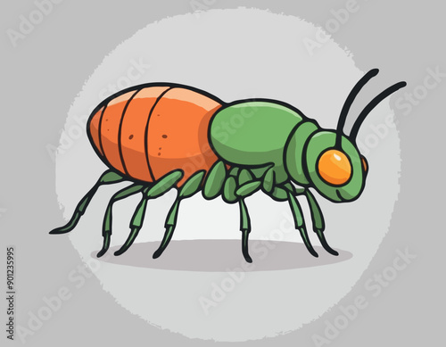 Chigger insect repellent cartoon vector illustration