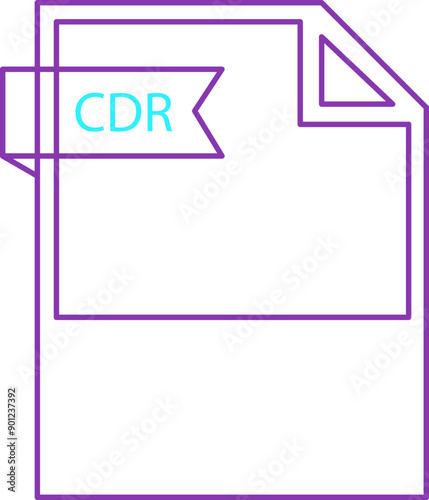 CDR File format icon black outline