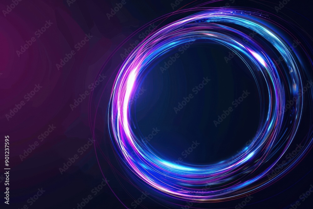 Abstract blue futuristic circle with glowing light effect on a black background illustration Abstract blue futuristic circle with glowing light effect on a black background illustration