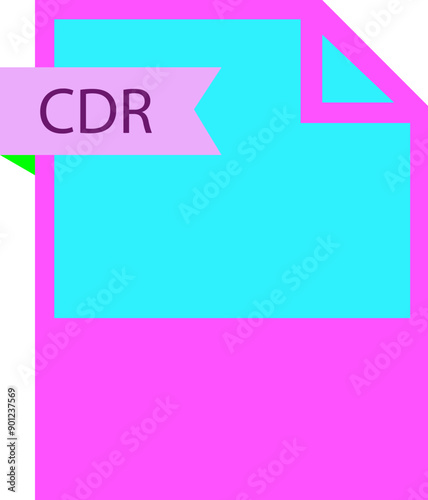 CDR File format icon roe color fill