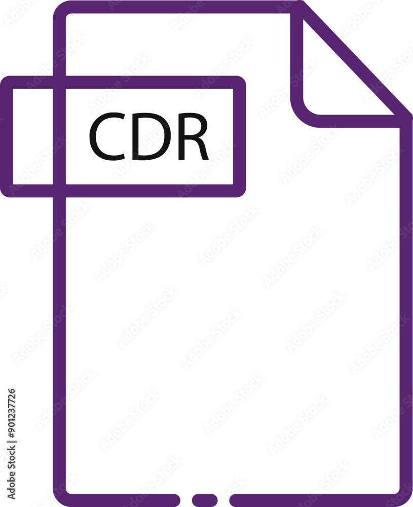 CDR File format minimal icon with black outline CDR File format minimal icon with black outline