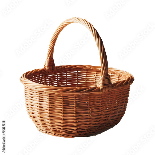 Basket Bean sprouts in basket isolated on transparent background photo