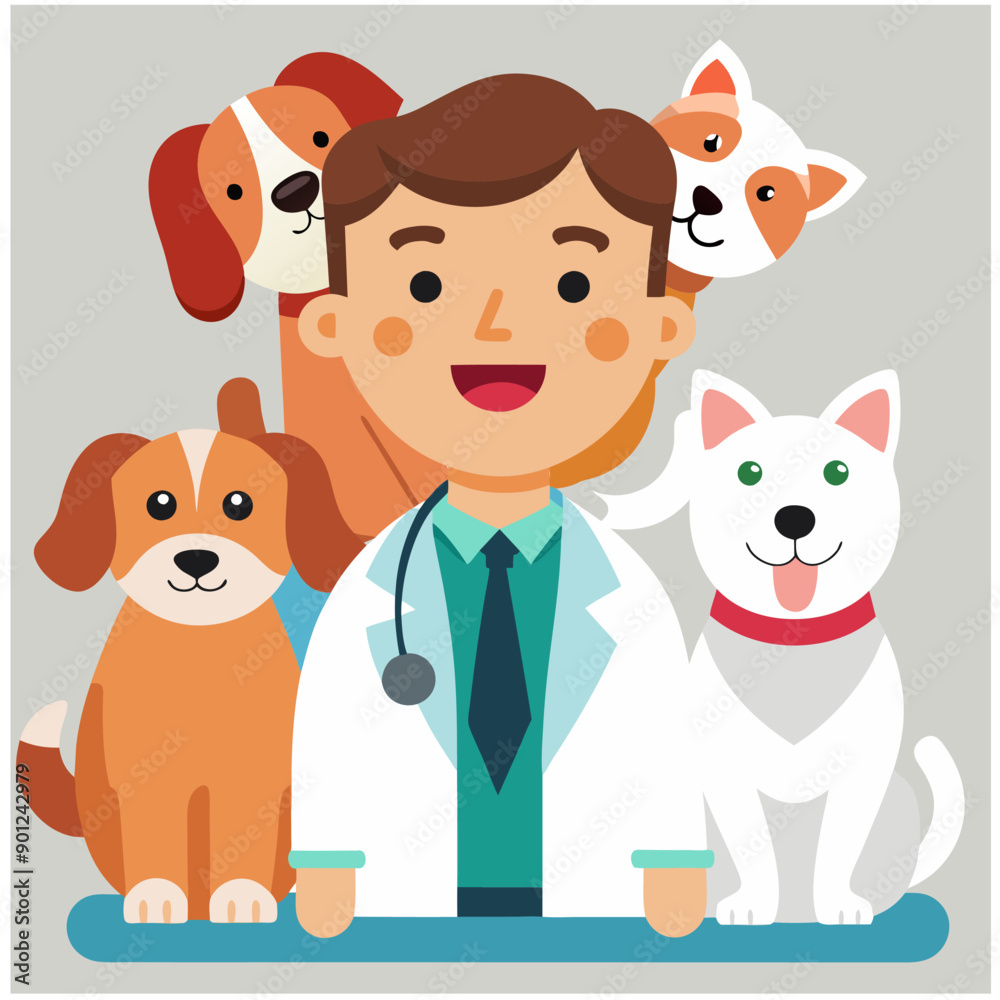 happy and healthy animals in the presence of a doctor happy and healthy animals in the presence of a doctor