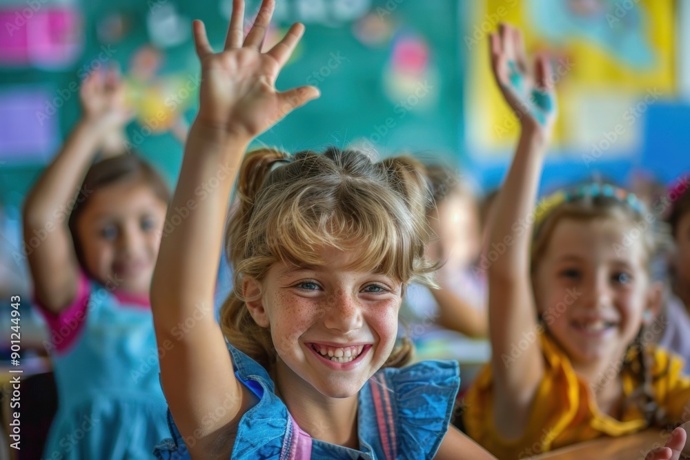Fototapeta premium children happy smiling in classroom