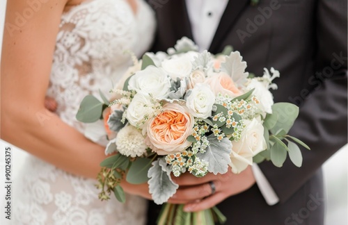 Bride Holding Wedding Bouquet