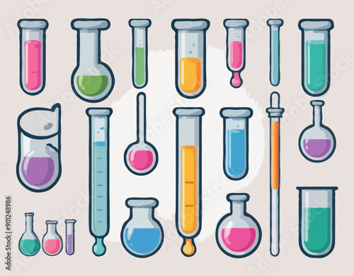STD in vitro icons. Different styles, test tube icon, STD in a test tube. Vector icons