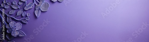 A serene purple background adorned with delicate leaves, perfect for conveying elegance and tranquility in design projects.